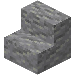 Image of andesite stairs from the video game Minecraft.