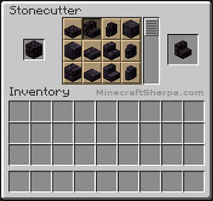 How to make blackstone stairs on a stonecutter in Minecraft.