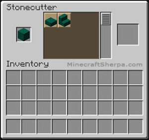 Making Dark Prismarine stairs on stonecutter