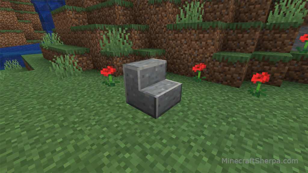 Minecraft polished andesite stairs