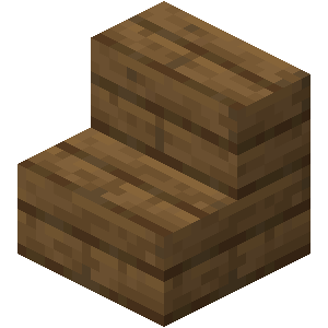 Image of spruce stairs from Minecraft.