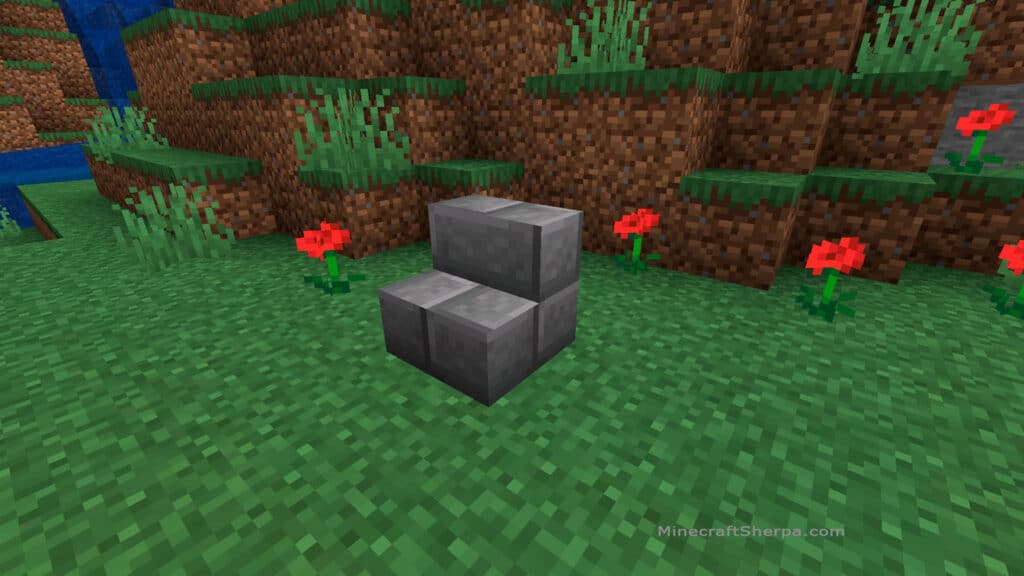Image of stone brick stairs in a plains biome.