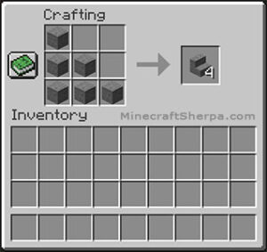 How to make stairs in Minecraft - Crafting Recipe.