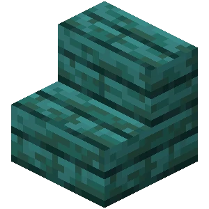 Image of warped stairs from the video game Minecraft.