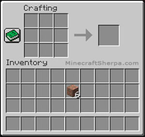 Minecraft crafting table with 6 exposed cut copper in inventory.