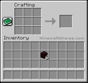 Minecraft crafting table with 6 nether bricks in inventory.