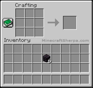 Minecraft crafting table with 6 polished blackstone brick in inventory.