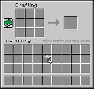 Minecraft crafting table with 6 polished diorite in inventory.