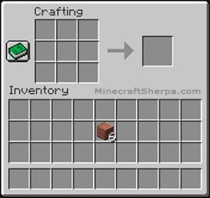 Minecraft crafting table with 6 polished granite in inventory.