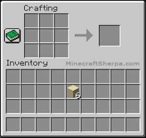 Minecraft crafting table with 6 smooth sandstone in inventory.