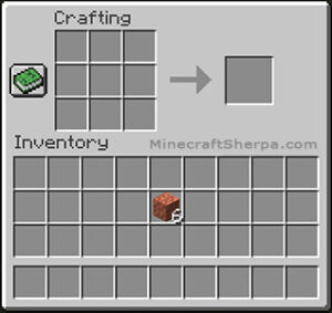 Minecraft crafting table with 6 cut copper in inventory.