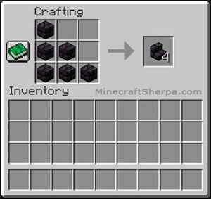 How to make polished blackstone brick stairs in Minecraft - Crafting Recipe.