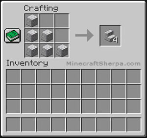 How to make polished diorite stairs in Minecraft - Crafting Recipe.