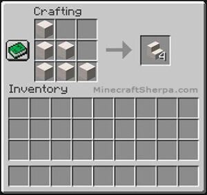 How to make quartz stairs in Minecraft - Crafting Recipe.