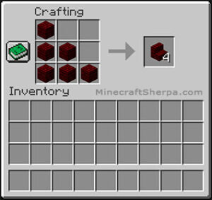How to make red nether brick stairs in Minecraft - Crafting Recipe.