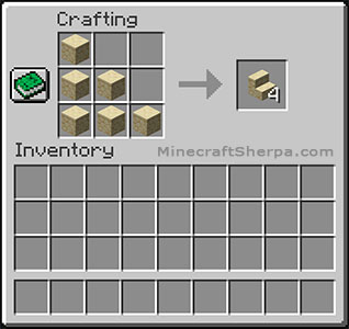 How to make sandstone stairs in Minecraft - Crafting Recipe.