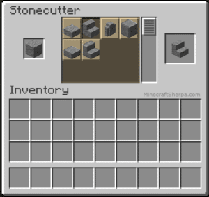 Image of stonecutter with andesite stairs selected.