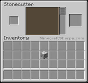 Minecraft stonecutter with 1 diorite block in inventory.