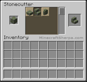 How to make mossy cobblestone stairs in Minecraft - Stonecutter Method