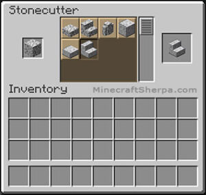 How to make polished diorite stairs in Minecraft - Stonecutter Method