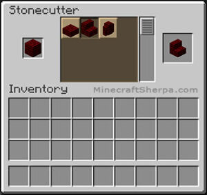 How to make red nether brick stairs in Minecraft - Stonecutter Method