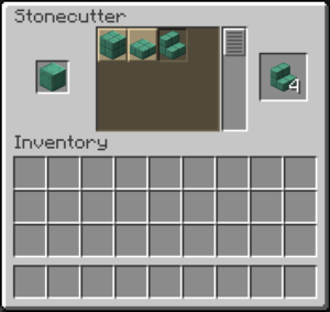 How to make waxed oxidized cut copper stairs in Minecraft - Stonecutter Method