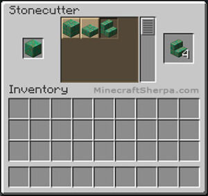 How to make weathered cut copper stairs in Minecraft - Stonecutter Method