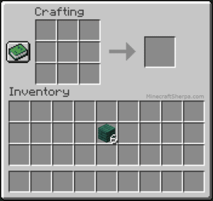 Image of warped stairs recipe ingredients from the video game Minecraft.